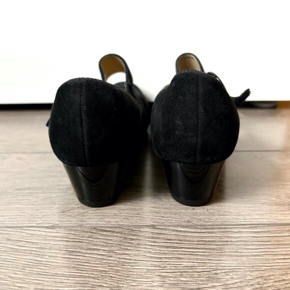 ARA Black Suede 1.5" Heel Mary Janes with Velcro Closure - Picture 9 of 10